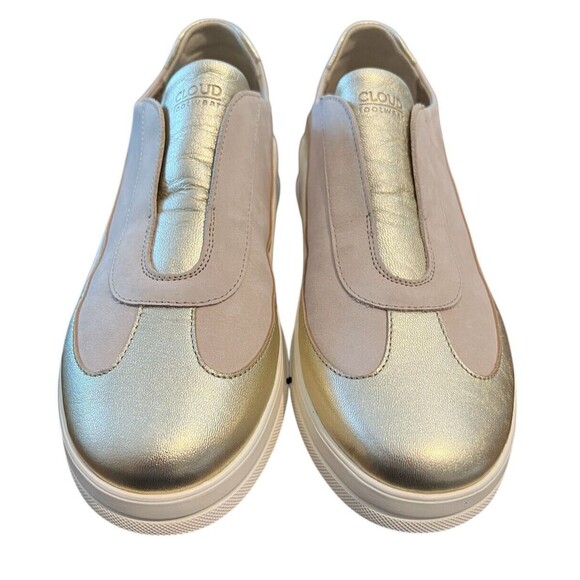 Cloud Footwear Slip-On Sneaker  EU 41 / US 9.5-10  Gold Leather  NWOB - Picture 7 of 14